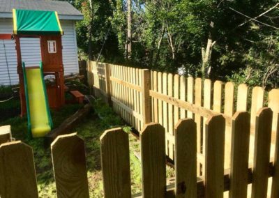 wood fence slide